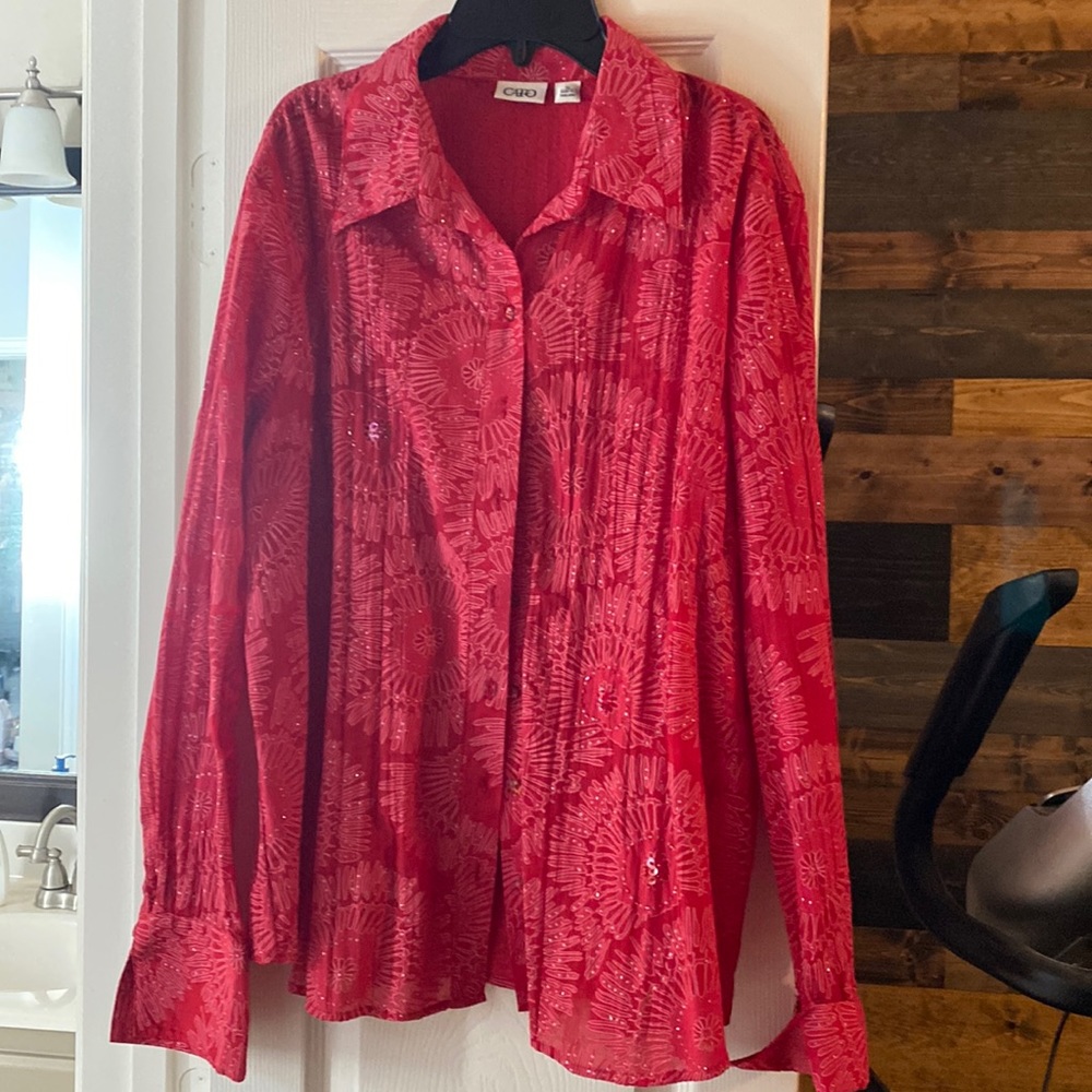 Long sleeve shirt with sequin accents